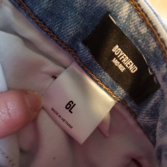 EXPRESS Boyfriend Mid Rise Jeans 6L long light denim wash - Picture 4 of 4